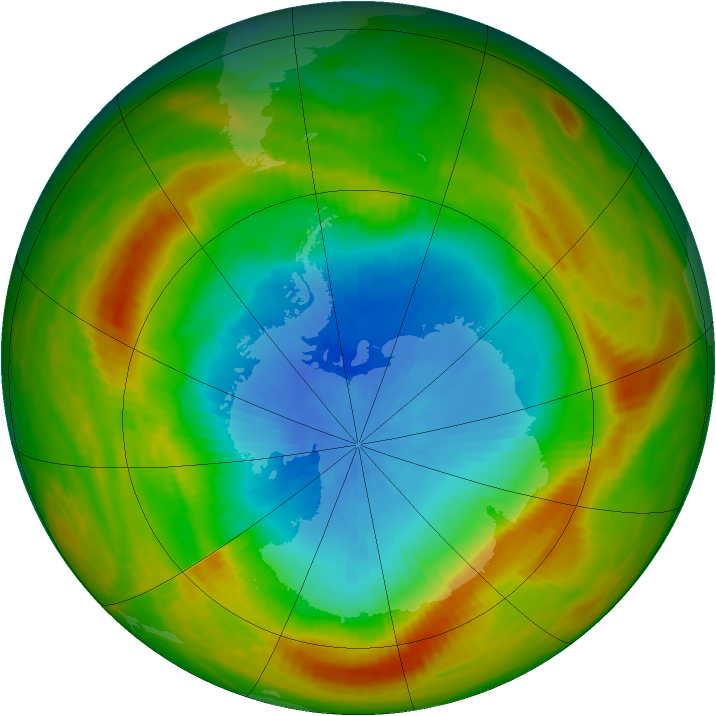 Antarctic ozone map for 29 October 1981